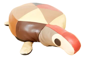 Mid-Century Modern Leather Pouf, Switzerland, 1960s