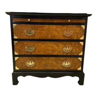 Raymond K. Sobota Century 1970s Burlwood and Brass Chest - Chin Hua Collection For Sale
