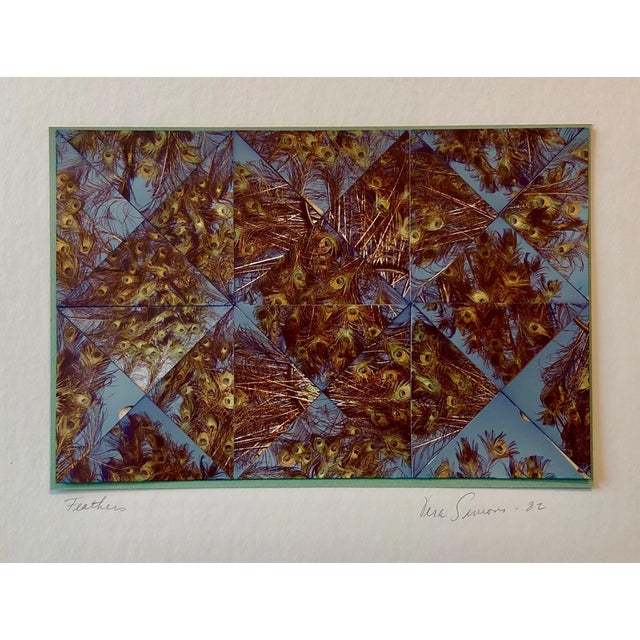1980s Vera SimonsPeacock Feathers Photo Mosaic Collage Photograph, Female Aviator Feminist Art, 1982 For Sale - Image 5 of 6