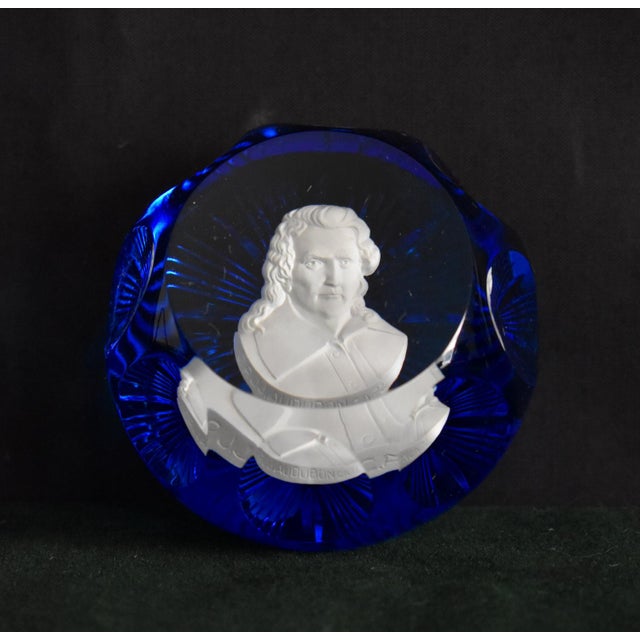 Cristal D’Albret Crystal Paper Weight Vintage France John James Audubon Glass For Sale - Image 12 of 18