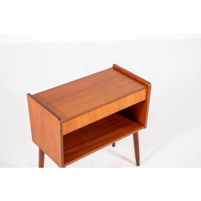 Wood Mid-Century Modern Danish Teak Bedside Table, 1960s For Sale - Image 7 of 9