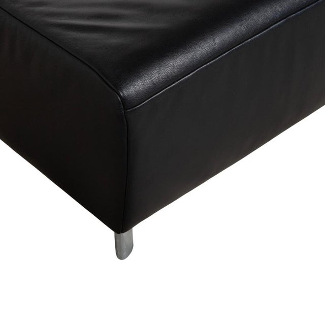 Volare Ottoman in Black Leather from Koinor For Sale - Image 4 of 11