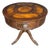 Antique Duncan Phyfe Style Mahogany Drum Center Table With Gold-Tooled Leather Top, Early 20th Century For Sale