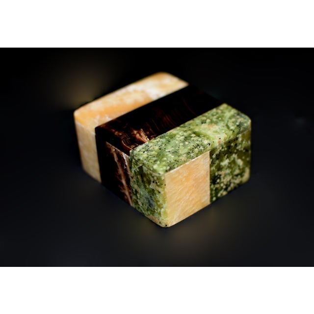 Set of Three Mini Gemstone Boxes Natural Onyx Serpentine Italian For Sale - Image 11 of 17