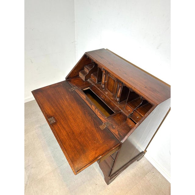 Wooden Secretaire with Brass Details For Sale - Image 5 of 7