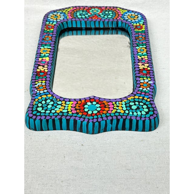 Folk Art Framed Mirror For Sale - Image 4 of 7