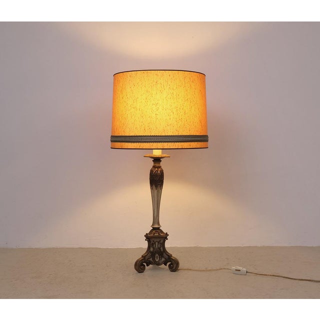 Large vintage empire table lamp – 1950s empire-style table lamp crafted from metal and finished in an elegant bronze and...