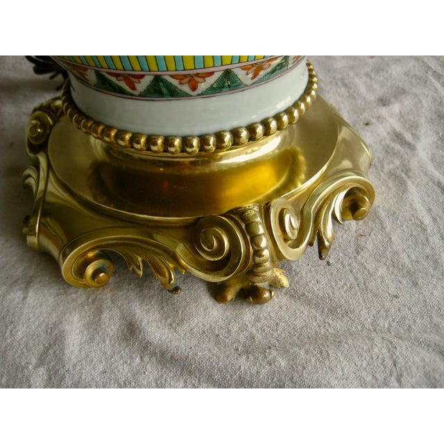 19th Century Large Chinese Vase Bronze Mounted Lamp For Sale - Image 12 of 13