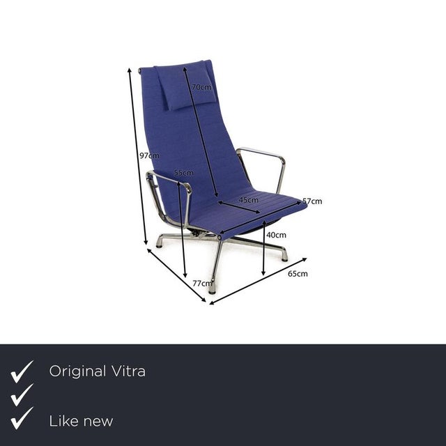 The Vitra EA 124 high-back chair is covered with high-quality fabric in blue and not only looks comfortable, but also has...