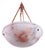 French Art Deco Carved Pink Alabaster Ceiling Light, 1920s For Sale
