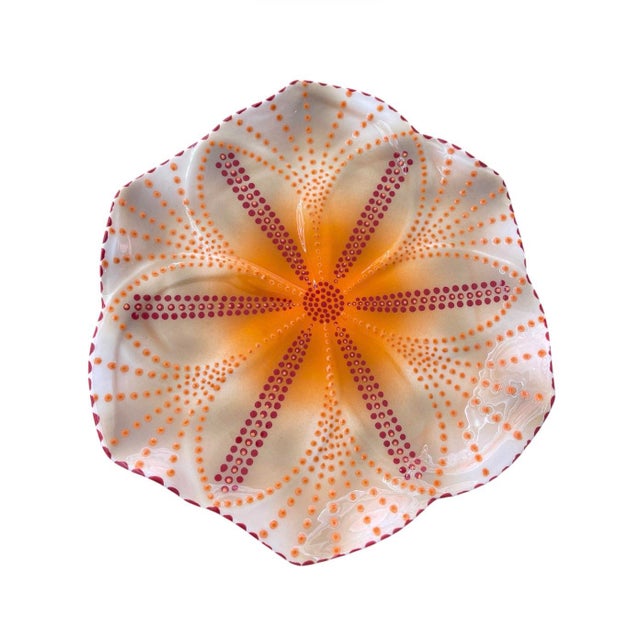 Hand-Painted South African Art Pottery Hexagonal Platters - Set of 4 For Sale - Image 4 of 12