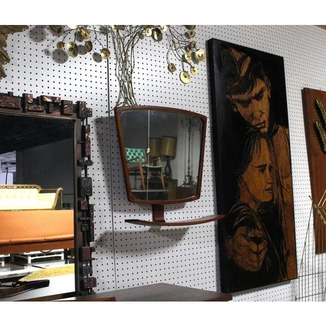 Mid-Century Modern Danish Mid-Century Modern Adjustable Wall Mirror With Shelf For Sale - Image 3 of 10