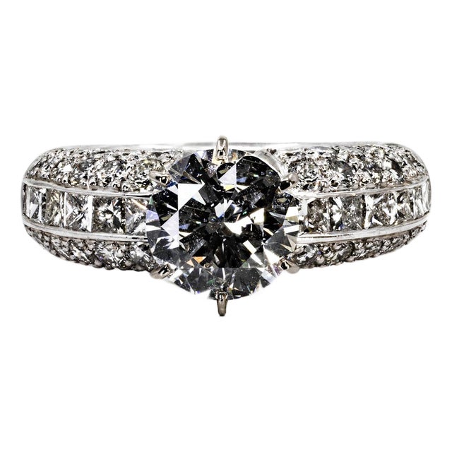 Late 20th Century 2.02 Round G SI1 GIA Ring, Size 5 For Sale