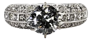 Late 20th Century 2.02 Round G SI1 GIA Ring, Size 5