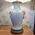 1980s Heyward House Pastel Teal & Pink Tobacco Leaf Ceramic Table Lamp W/ Foo Dog Handles For Sale - Image 4 of 13
