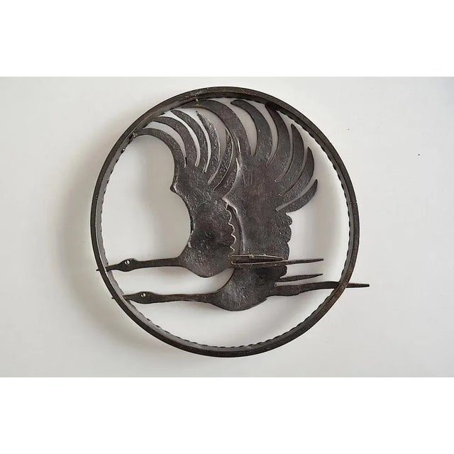 Scandinavian Iron Wall Sculpture, 1960s For Sale - Image 3 of 5