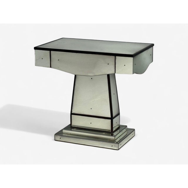 Mid-Century Modern Style, Painted Wood, Distressed Glass, Mirrored Nightstands For Sale - Image 4 of 14
