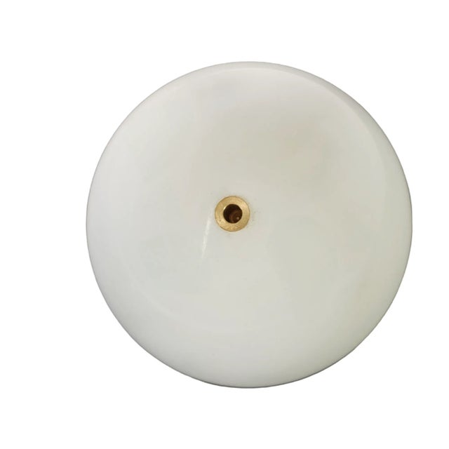 Mid 20th Century White Modern Marble Sphere Round Ball Art Sculpture For Sale - Image 5 of 8