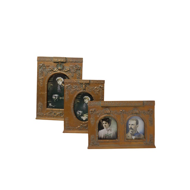 Paint Vintage Terragrafics Louis XVI–Style Antiqued Gold Picture Frames — Set of 3 For Sale - Image 7 of 18