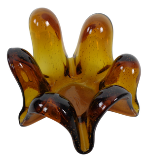 Large Murano Amber Glass Bowl, Italy, 1960s