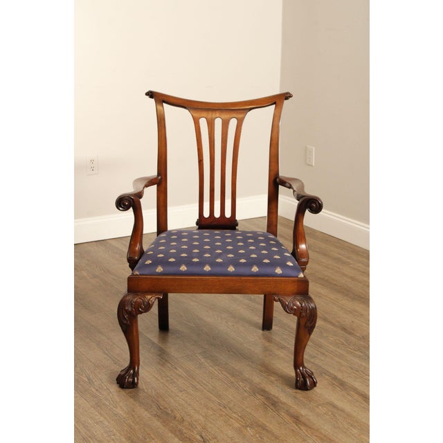 Wood Baker Furniture Georgian Style Pair of Mahogany Armchairs For Sale - Image 7 of 12