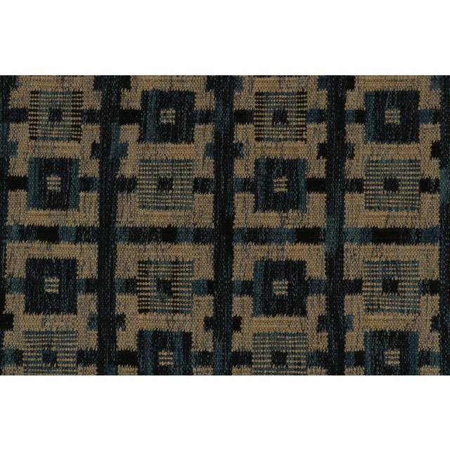 Rug & Kilim's Scandinavian Style Kilim Rug in Blue and Beige-Brown Geometric Pattern - 9'x12' For Sale In New York - Image 6 of 7