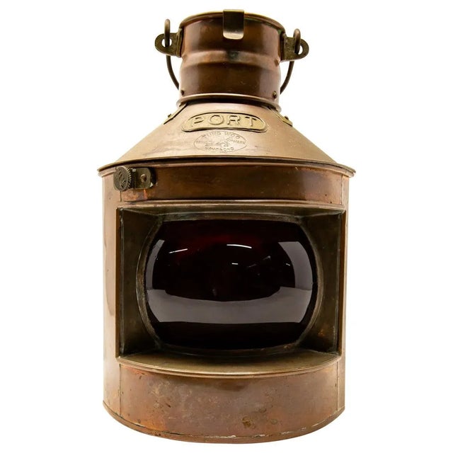 1902 Copper Port Ship Lantern by Tung Woo For Sale - Image 12 of 12