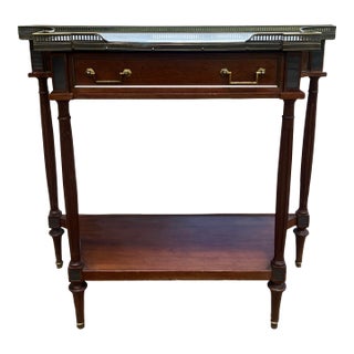 French 19th Century Louis XVI Mahogany Carrara Marble Top Console Desserte For Sale