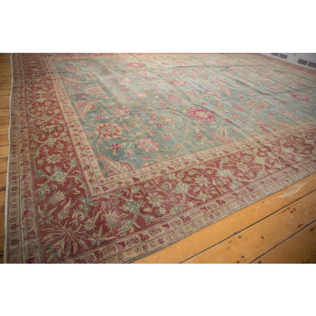 Vintage Distressed Yezd Carpet - 11'9" X 17' For Sale In New York - Image 6 of 13