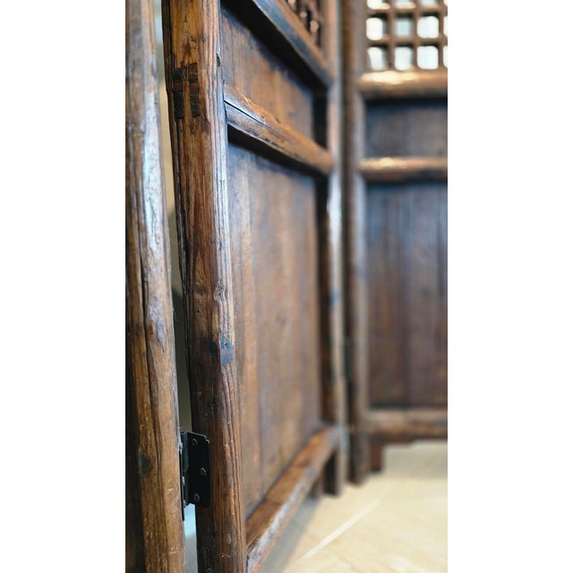Chinese Antique Six - Panel Wooden Screen For Sale In Los Angeles - Image 6 of 10