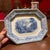Antique English Blue Transfer Ironstone Octagonal Platter, River and Castle Scene, Circa Mid-19th Century For Sale - Image 12 of 12