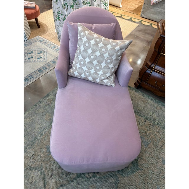 Textile Velvet Chaise in Lavender For Sale - Image 7 of 12