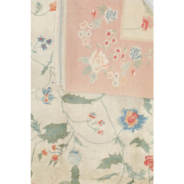 Art Nouveau Oushak Floral Rug, Turkey, Circa 1920 For Sale - Image 3 of 3