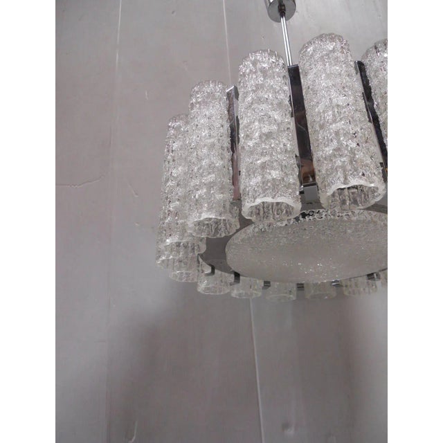 Metal 1960s Doria Glass Tubes and Chrome Chandelier For Sale - Image 7 of 8