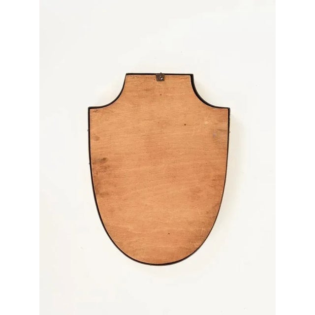Italian Brass Shield-Shaped Mirror by Gio Ponti, 1950s For Sale - Image 9 of 14