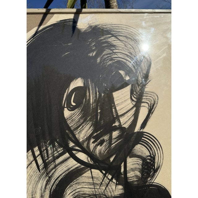 Henri Ren, Expressionist Portrait, 1987, Oil on Canvas, 196cm x 131cm For Sale - Image 7 of 9