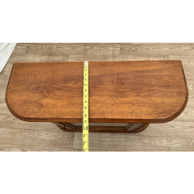 Vintage China Cabinet Curio Display Glass Door, Shelf, Curved Sides, Mirror Back For Sale - Image 10 of 11