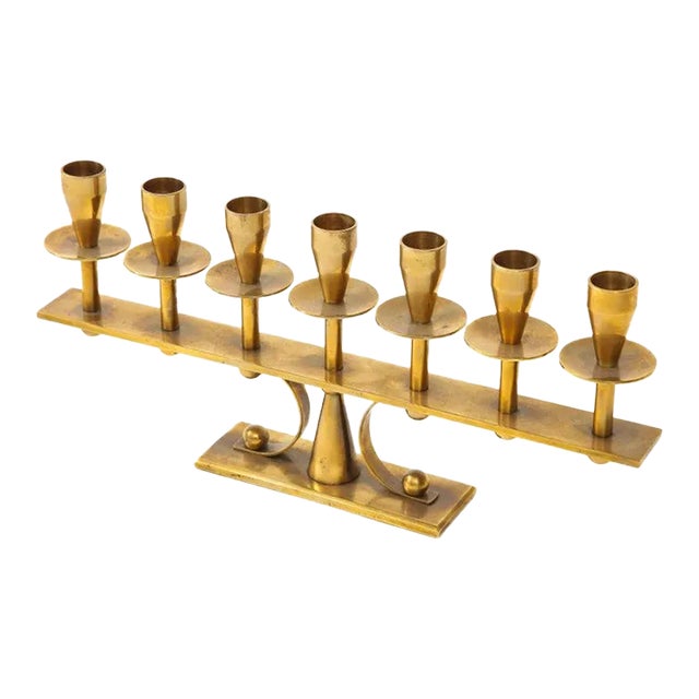 1960s Danish Brass Candelabra For Sale