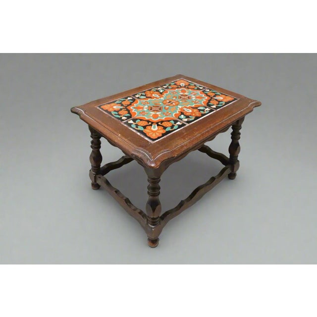 Arts & Crafts Fabulous Taylor Tilery 1930s Rectangular Arts & Crafts Tile Table Side Table For Sale - Image 3 of 6