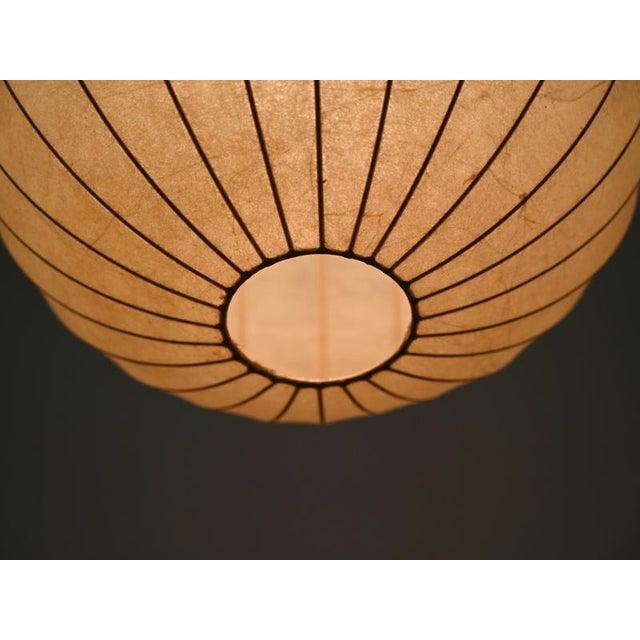 Mid-Century Round Beige Cocoon Pendant Light by Achille Castiglioni for Hille, Italy, 1960s For Sale - Image 9 of 11