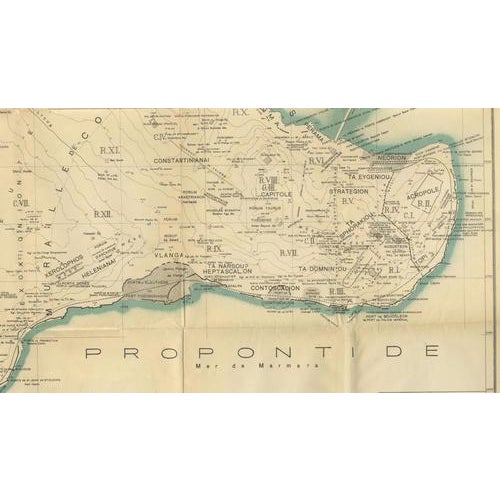 Paper Vintage Archaeological & Topographical Map, 1938 For Sale - Image 7 of 12