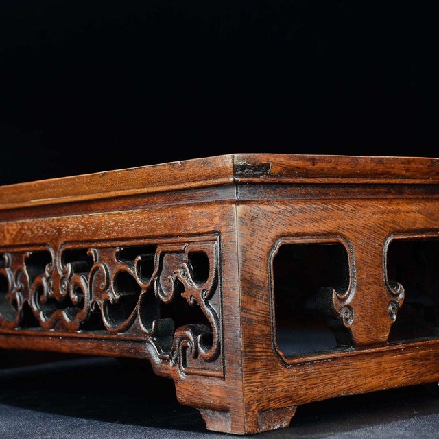 Mid 20th Century Vintage Chinese Huali Rosewood Inlaid "Magpie on Plum" Tea Table / Display Stand For Sale - Image 5 of 9