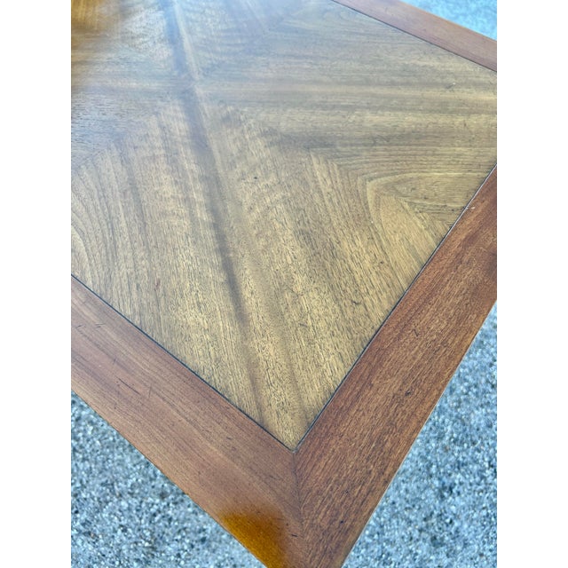 1990s Baker Furniture Regency Style One Drawer Walnut End Table For Sale - Image 5 of 10