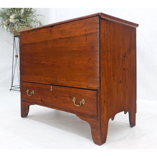 Brown Solid Cherry Bottom Dovetails Drawer Brass Hardware Hope Chest Cabinet Patina For Sale - Image 8 of 12