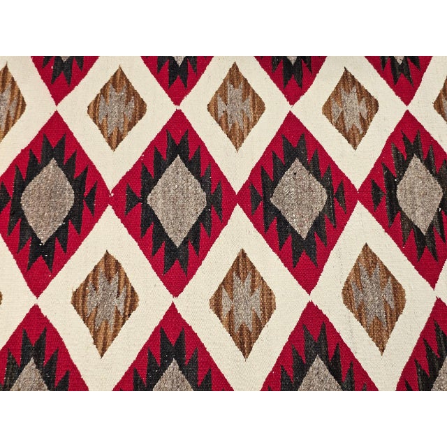 Vintage Native American Navajo Rug, Wool & Cotton, Geometric Eye Dazzler Pattern, 3x5 For Sale - Image 17 of 18