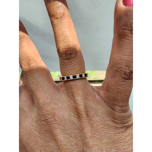 ♥ Product Summary ♥ Main Stone: Diamond & Sapphire Approx. Carat Weight: .50cttw Stone Cut: Princess Material: 14k Yellow...