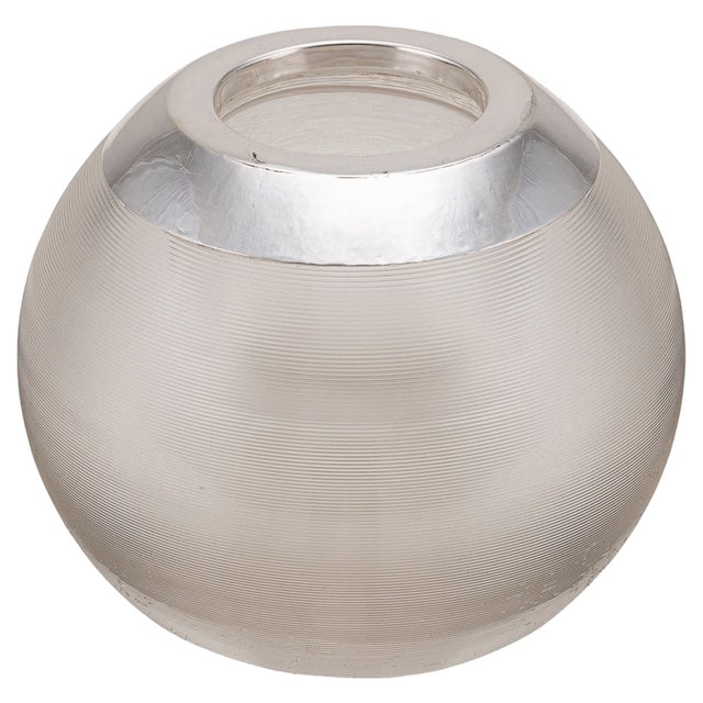 20th Century Silver-Mounted Glass Match Striker, London, 1913 For Sale