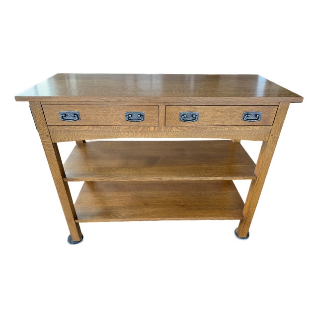 Stickley Mission / Arts & Crafts Oak Server / Console / Buffet – Model 640 – Fayetteville Finish For Sale