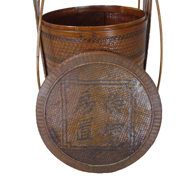 Early 20th Century Antique Chinese Bamboo Food Box For Sale - Image 9 of 13