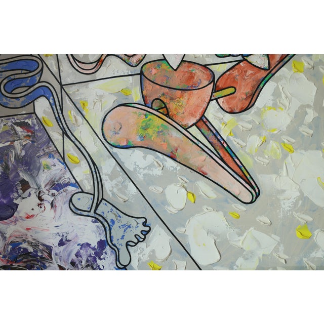 Paint Very Large 1987 Andrew Polk Acrylic Painting “After Dinner Wine” – Postmodern Neo-Expressionist Figural Abstract For Sale - Image 7 of 11